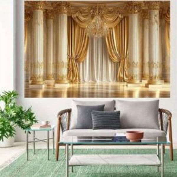 1 dreamy and luxurious Golden Palace photography background, suitable for royal theme parties, available in multiple sizes