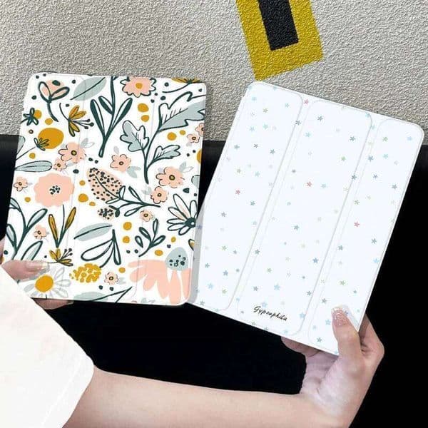 Flower Print Trifold Stand Smart Case for Ipad Air3 10.5 Air 6 11 Inch 10th Generation IPad 5/6/7/8/9/10 Gen Cover 26Y0505