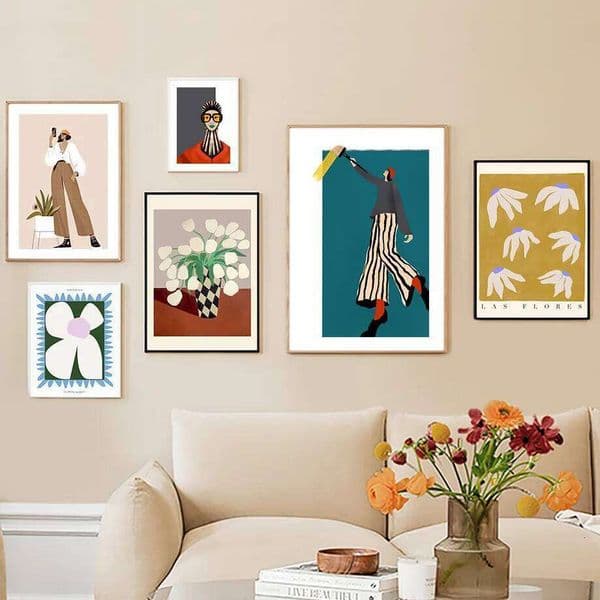 Abstract Minimalist Wall Art Canvas Prints Painting Girl Flower Bike Posters Modern Illustration Pictures For Living Room Decor 26H0504