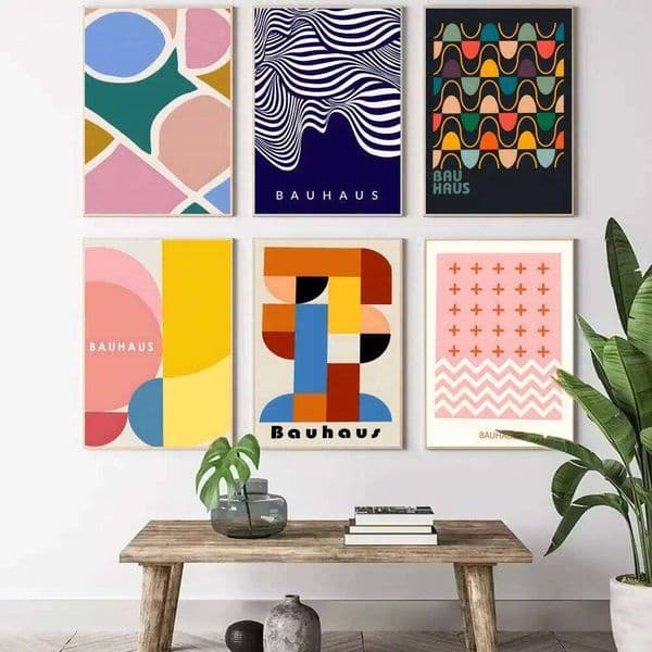 Bauhaus Geometric Prints Painting Calligraphy Canvas Poster Wall Art Aesthetic Home Decoration for Living Room 26H0505