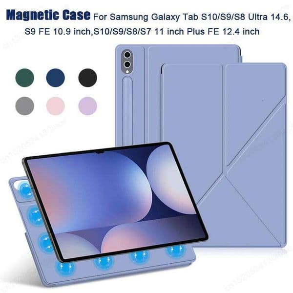 For Galaxy S11 Lite S7 FE Plus 12.4 11 Magnetic Case for Tab S10 S9 S8 Ultra 14.6 inch Pencil Holder Cover 26Y0505