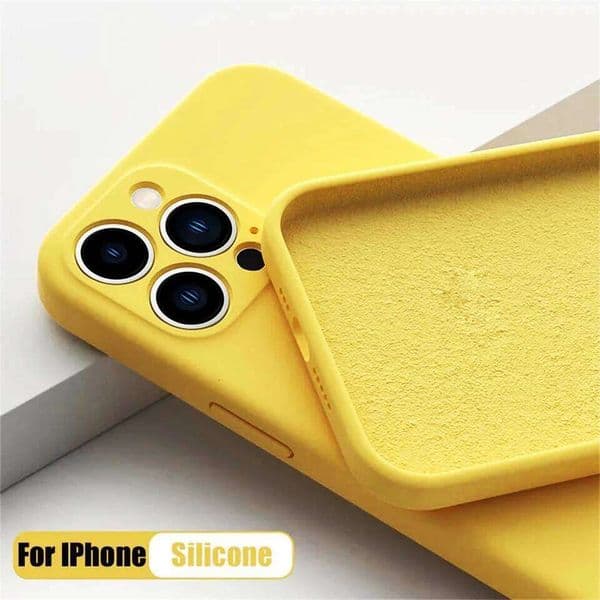 New Yellow iphone Case For iPhone 17 11 Pro Max 12 13 Mini X XR XS SE 14 15 16 Plus Liquid Silicone Cover 26L0505