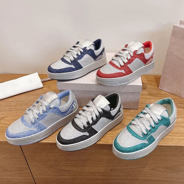 Low top flare sequin dress sneaker Designer Casual shoe Luxury Man track Leather Hike trainer athletic Run tennis shoe Fashion womens outdoor sport travel walk shoes