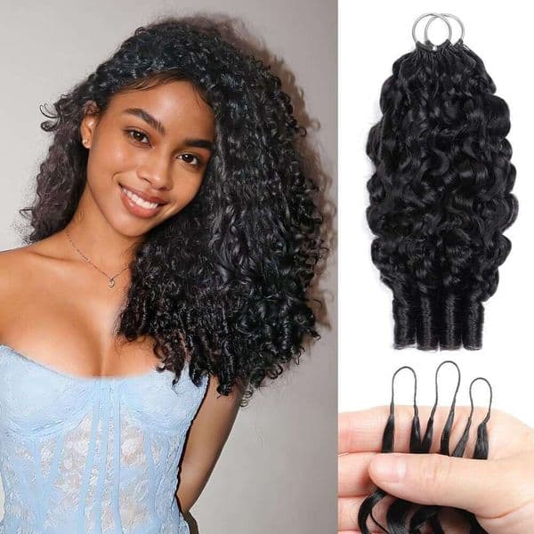 Curly Bundles Human Hair Feather Crochet Braided Burmese Curly Hair Topper For Women