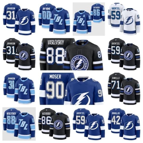 Tampa Bay''Lightning''Jonas Johansson J.J. Moser Jake Guentzel Andrei Vasilevskiy Nikita Kucherov Brandon Hagel 2026 Stadium Series Premium Hockey Jersey