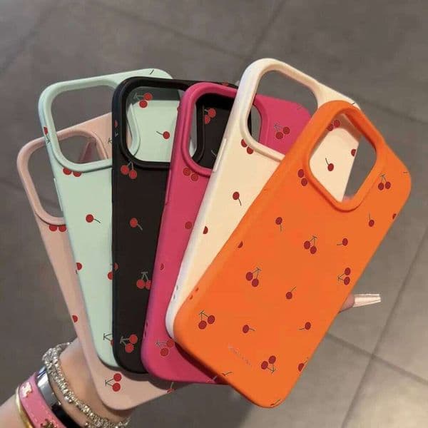 Cute Cartoon Cherry Lichee Pattern Silicone Phone For IPhone 13 12 11 Pro Max XS XR 17 14 15 16 Plus Cover Case 26L0505