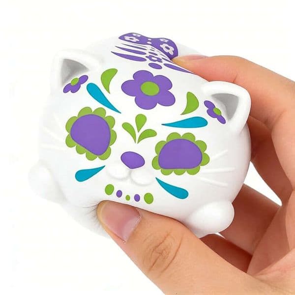 Needoh cute Sugar Skull Squishy Pet Pinching Simulation Cats Slow Rebound Sensory Toys Office Stress Relief Biethday Gifts BY SEA