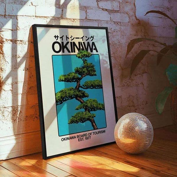 1pc Okinawa Retro Wall Art - Travel Canvas Print, Unframed Hedo Skyline Poster Great Gift Idea, Japanese Home Decor 26L0505