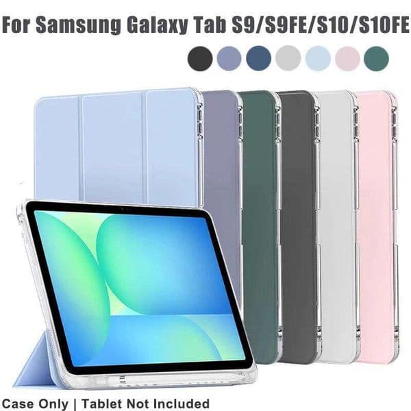 Clear Crystal Tablet Case With Pen Slot For Galaxy Tab S9 S10 FE Lite 2023 2025 11''PU Leather Flip Magnetic Stand Cases 26Y0505