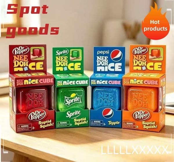 UPS/DHL/FEDEX Trending Nee Doh Cube Squish Toy, Soft Sprite Squeeze Stress Relief Fidget Toy, Sensory NeeDoh Toy