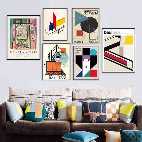 Staircase Canvas Paintings Weimar 1923 Bauhaus Posters and Herbert Bayer Prints Wall Art Pictures for Home Decoration 26Y0505
