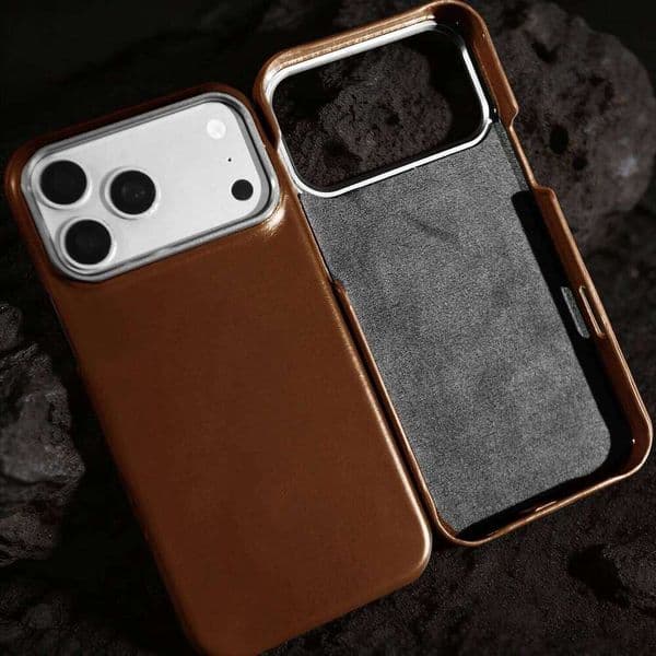 phone Leather Cover For iPhone 17 Pro Max Luxury Genuine Magnetic Wireless Charge Mobile Phone Case 26L0505