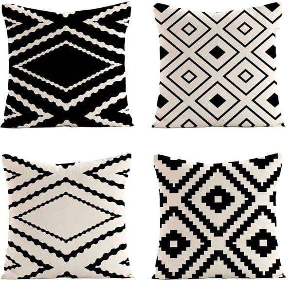 Pillow Case Chic Black White Geometric PillowcasesLiving sofa cushion cover, soft and comfortable, bedroom room decoration 26L0505