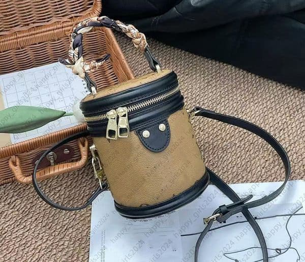 Designer Cannes Cross Body bag Women Luxury Cylinder Bag shoulder bag purse Summer 2026 Girls cosmetic bag Vintage handbag Messenger hobo clutch wallet Backpacks