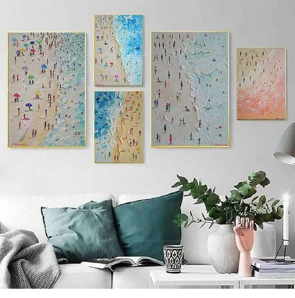 Canvas Summer Beach Seascape Knife Painting Poster The Picture On the Wall Pictures For Living Room 26Y0505