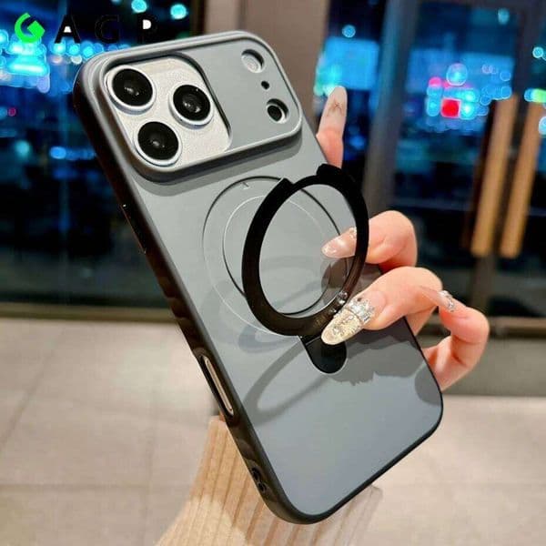 Luxury Skin Feel for Phone Case For iPhone 17 16 13 15 Pro Max 14 Plus Magnetic Bracket Stand Anti-slip PC Cover 26H0505