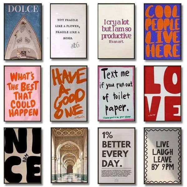 1pc Colorful Text Simple Decorative Canvas Home - Chic Pink and White Vintage Art Poster, Room Decor 26L0505