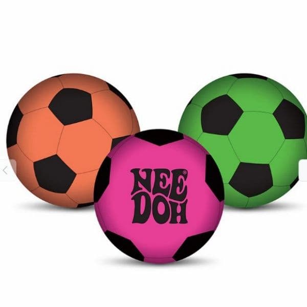 New NeeDoh Hot Shots World Cup themed stress relieving soccer fingertip toy pinched and played by sea