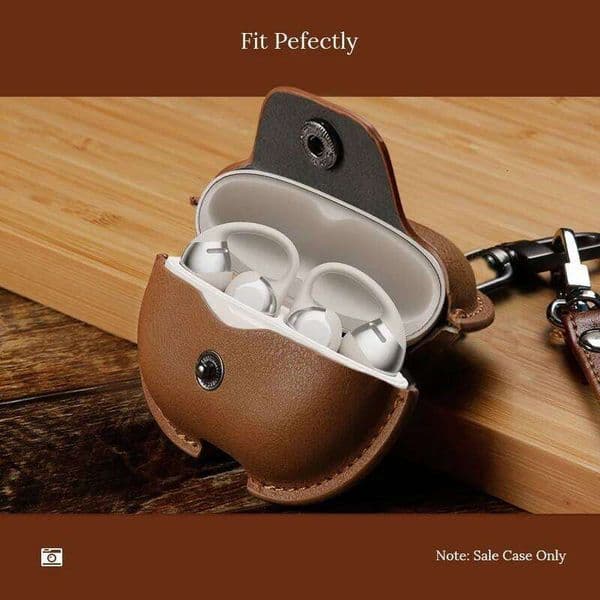 Case Cover for SHOKZ OpenDots ONE E310 Earbuds with Hand Strap Shockproof Luxury PU Leather Smooth Touch Earphones Accessories 26W0505