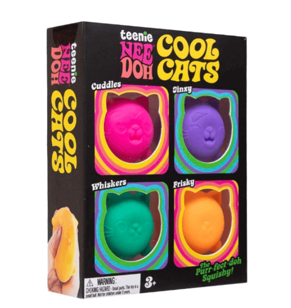 New NeeDoh Teenie Cool Cat Adult Decompression Toys Kneading and Office Stress Relief Tools a box of 4 Friend gift durable and squishy toy Y260515