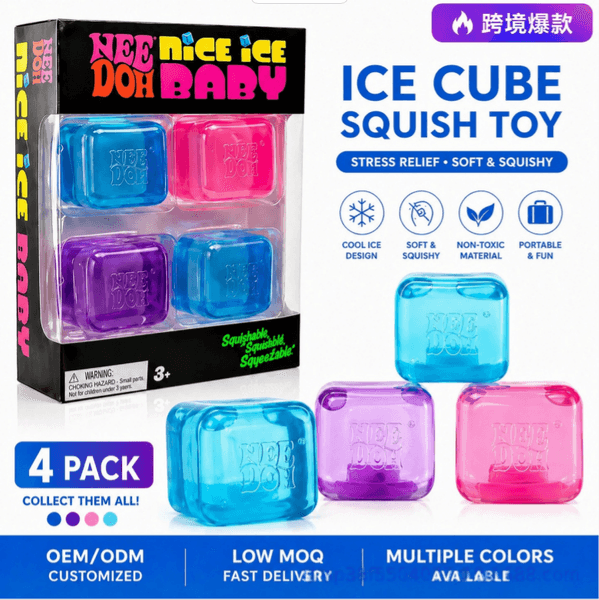 In Stock Cross-border Hot Sale Needoh Ice Cube Maltose Squishy Toy TPR Slow Rebound Stress Relief Decompression Squeeze Fidget Toy BY SEA