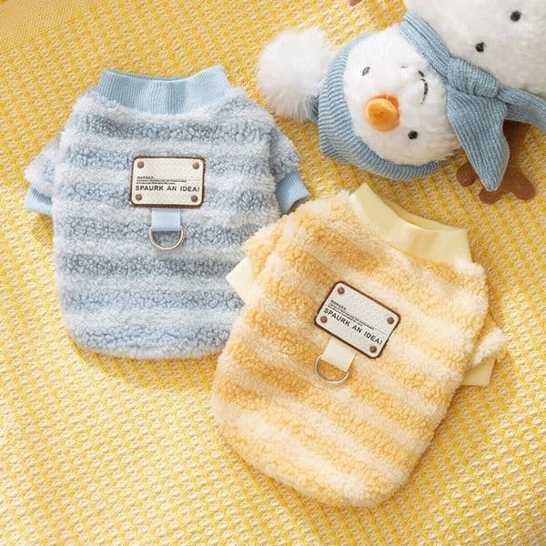 Knitted Base Pulled Down Fleece Sweater Thickened Warm Teddy Bear Small cat Dog Pet Clothing dog Free Shipping