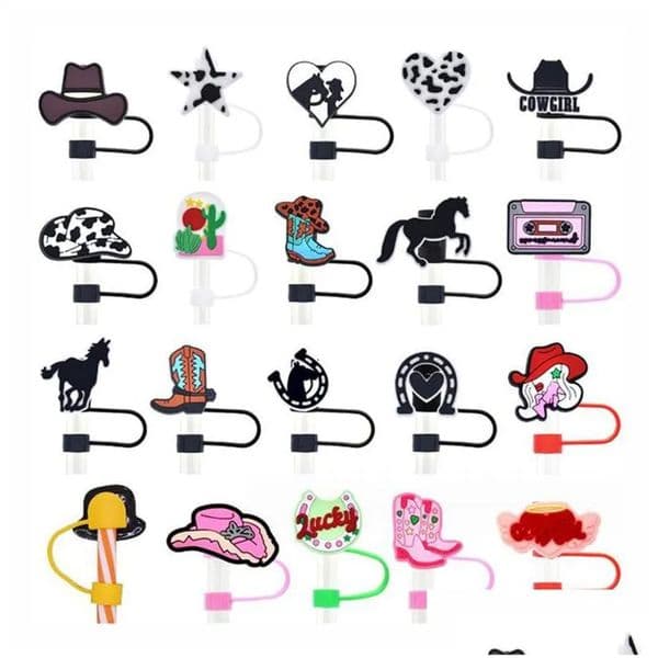 2026 Drinking 10Mm Straws Sile Custom St Topper Charms Er For Tumbers Wholesale Cute Pvc Drop Delivery Dh9ud Free Shipping Shipping 002