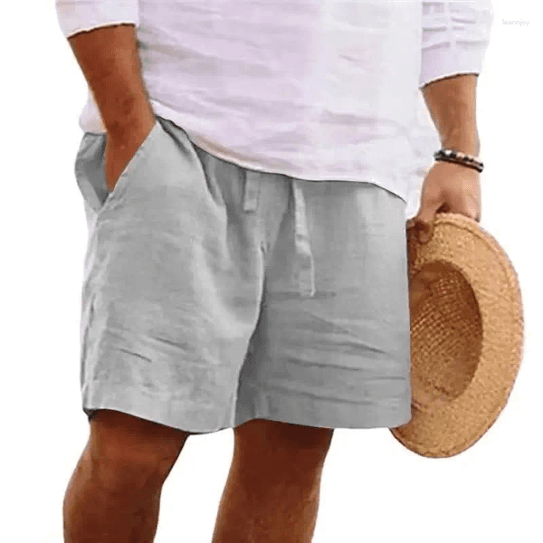 Men's Shorts 2026 Mens Cotton Solid Color Beach Short Summer Lightweight Pants Outdoor Large Breathable Homme Casual