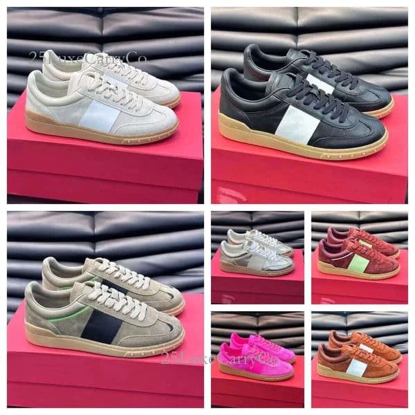vltn shoes Famous Designer Men Upvillage Low Top Sneaker Shoes Split Calfskin Nappa Leather Party Wedding Skateboard Walking Wholesale Discount Trainers 0ea