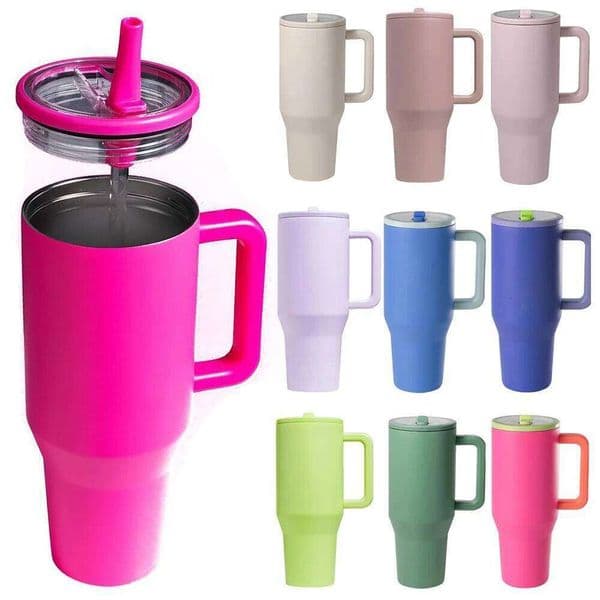 2024 NEW 40OZ tumbler Straw Lid Stainless Steel Vacuum Insulated Car Double Wall Thermal Iced Travel Mug Cup 26L0506