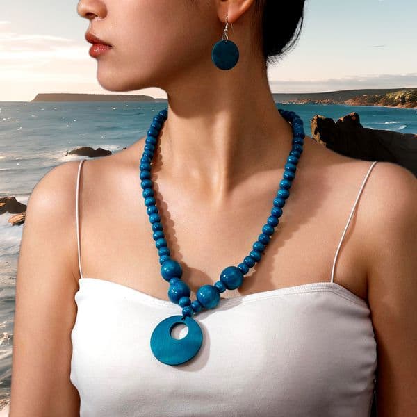 Hot-selling Jewelry Set Popular Fashion Handmade Wooden Beads Beaded Necklaces and Earrings Women's Accessories
