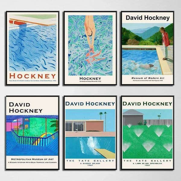 1pc frameless Painting David Hockney Exhibition Modern Minimalist Abstract Poster Print Canvas Printing Wall Art P 26L0505
