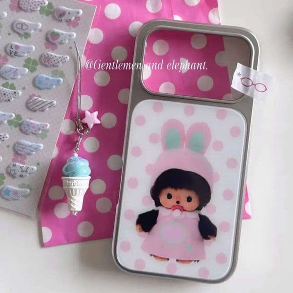 Pink Polka Dot Cute Cartoon Doll Girl Heart Gift Kawaii Phone Case For 17 AIR 16 15 14 13 12 11 Pro Max Plus Y2K Cover 26Y0506