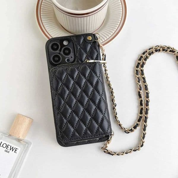 Crossbody Lanyard Strap Phone Case for IPhone 17 Air 16 15 14 13 12 Pro Max Zipper Wallet Card Slot Holder Chain Leather CoverT260506