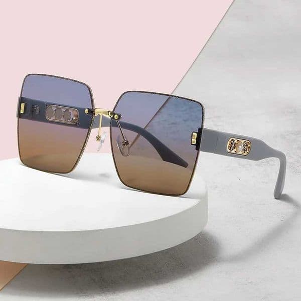 Modern Luxury Brand Women Sunglasses Glamour Ladies Designer Rimless Sun Glasses Square Oversize Trend Eyewear UV400 Z260506