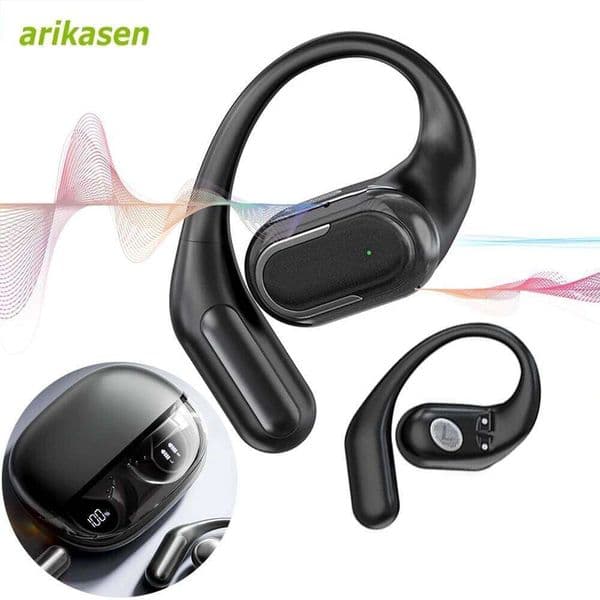 Open Ear BT Headphones 60Hrs Playtime Hifi Sound Wireless Earbuds IPX7 Waterproof Earphones for Running 26W0506