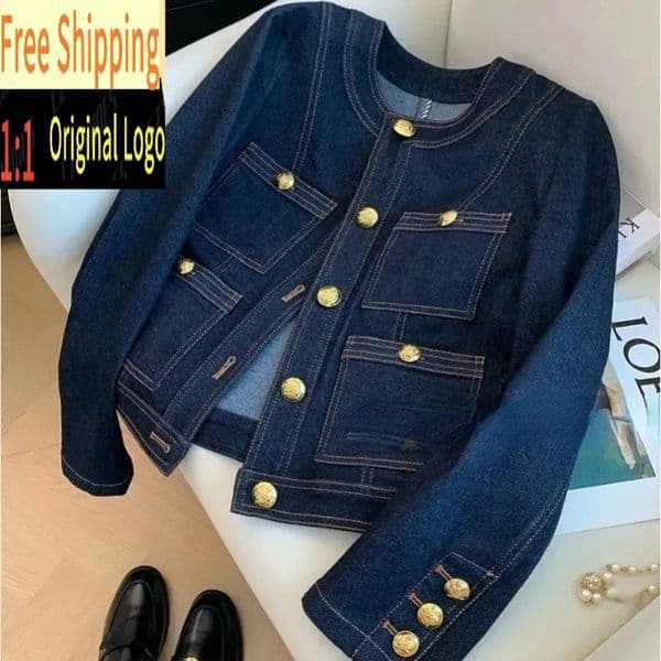 2026 Denim Jackets for Women Spring Buttons Vintage Chaquetas Korean Fashion Blue Chic Jeans Bomber Out wearworld2026cup