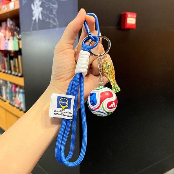 2026 World Cup Football Keychain Fans Football Trophy Keychain pendant souvenir Fans small gift football related products L260609C8VB