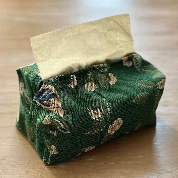 Portable High Quty Retro Flower Pattern Tissue Bag Foldable Jacquard Tissue Storage Box Polyester Household Napkin HolderJ260506