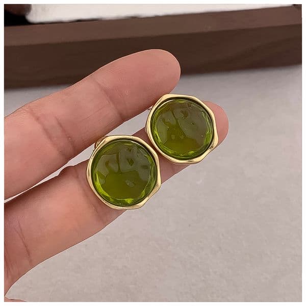 Designer Earrings Women 18K Gold Silver Plated Earring Small Round Vintage Glass Hoop Earrings Luxury Jewlery Designer for Women Free Shipping Buy One Get One