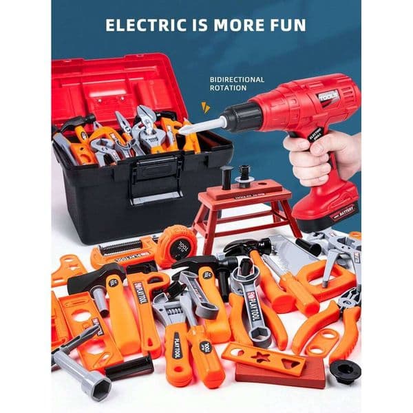 Kids Pretend Tool Kit Educational Simulation Repair Tools Drill Game Learning Engineering Puzzle Toys Gifts for Boys