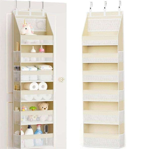 6 Layer Over The Door Hanging Organizer Toys Clothing Snacks Multi-function Bag Space-Saving Closet & Bathroom Storage 26Y0506