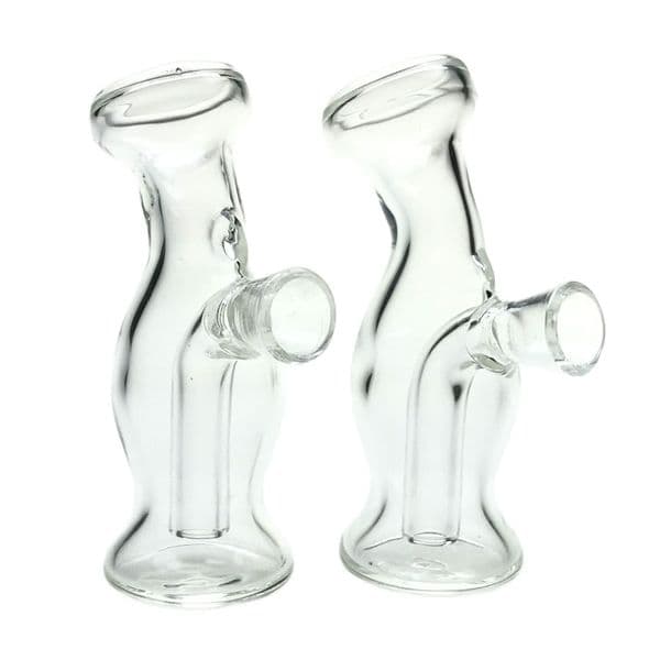 Goodsstore 3.2 Inch Mini Glass Blunt Bong Smoking Water Pipe Clear Thick Martian Tobacco Bat Travel Bongs Bubble