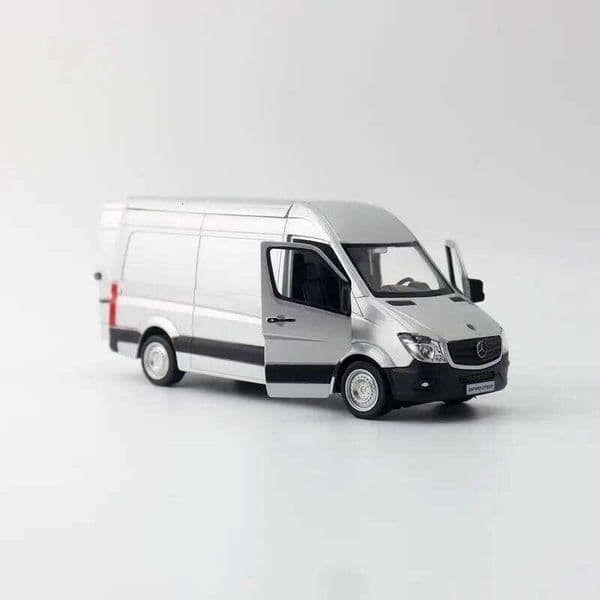 1:36 Scale MB Sprinter MPV Van RMZ City Diecast Toy Car Model Educational Pull Back Doors Openable Collection Gift For Kid 26W0506