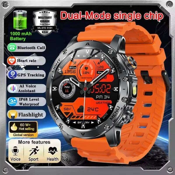 2026 New T-Rex 3 Ultra Grade 1000mAh Battery SmartWatch IP68 Waterproof BT Call AMOLED Men Heart Rate Sports Smartwatch 26L0506