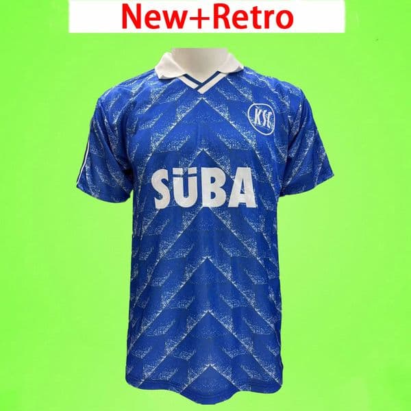 Retro 1989 1990 Karlsruher SC Soccer Jerseys Men football shirts T 89 90 home blue S-2XL