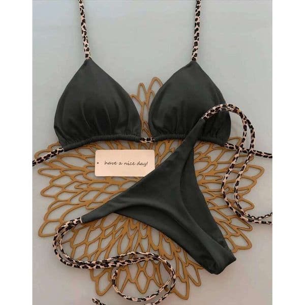 2026New Women Beach Vacation Swimwear Leopard Printed Sexy Bikini Set Beachwear Swimsuit Thong Bathing Suit Biquini 26H0506