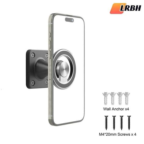 Magnetic Wall Mount Phone Holder for Truck/Car/Boat/Wall/Desk, Compatible with All Smartphones, 360 Degree Free Rotation