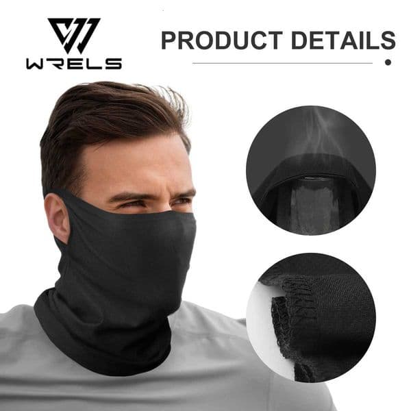WRELS Ice Silk Sunscreen Mask Outdoor Cycling Face Cover Solid Color Neck Wrap UV Protection Ear Bandana Scarf ProtectionT260506