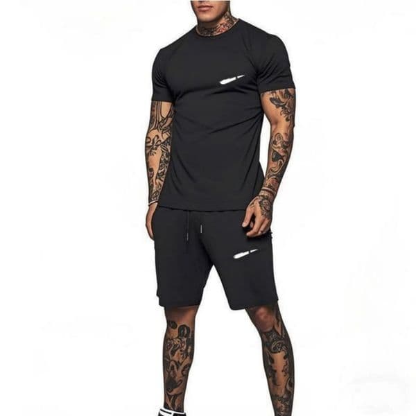 Men's Tracksuits Summer tshirt shorts 2-piece set of white tracksuit men's letters retro street clothing creative pattern men's short outfit set 230424